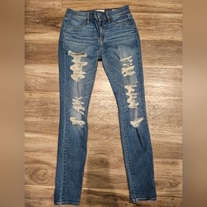 Pacsun Dark Blue Ripped Jeggings